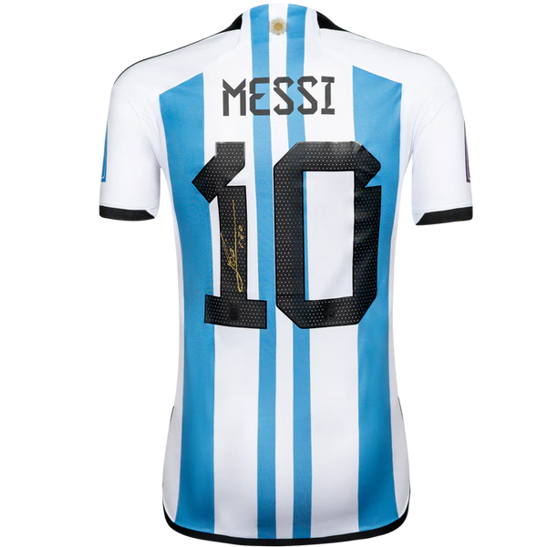 Lionel Messi Personally Signed Argentina FIFA World Cup 2022 Edition Home Shirt