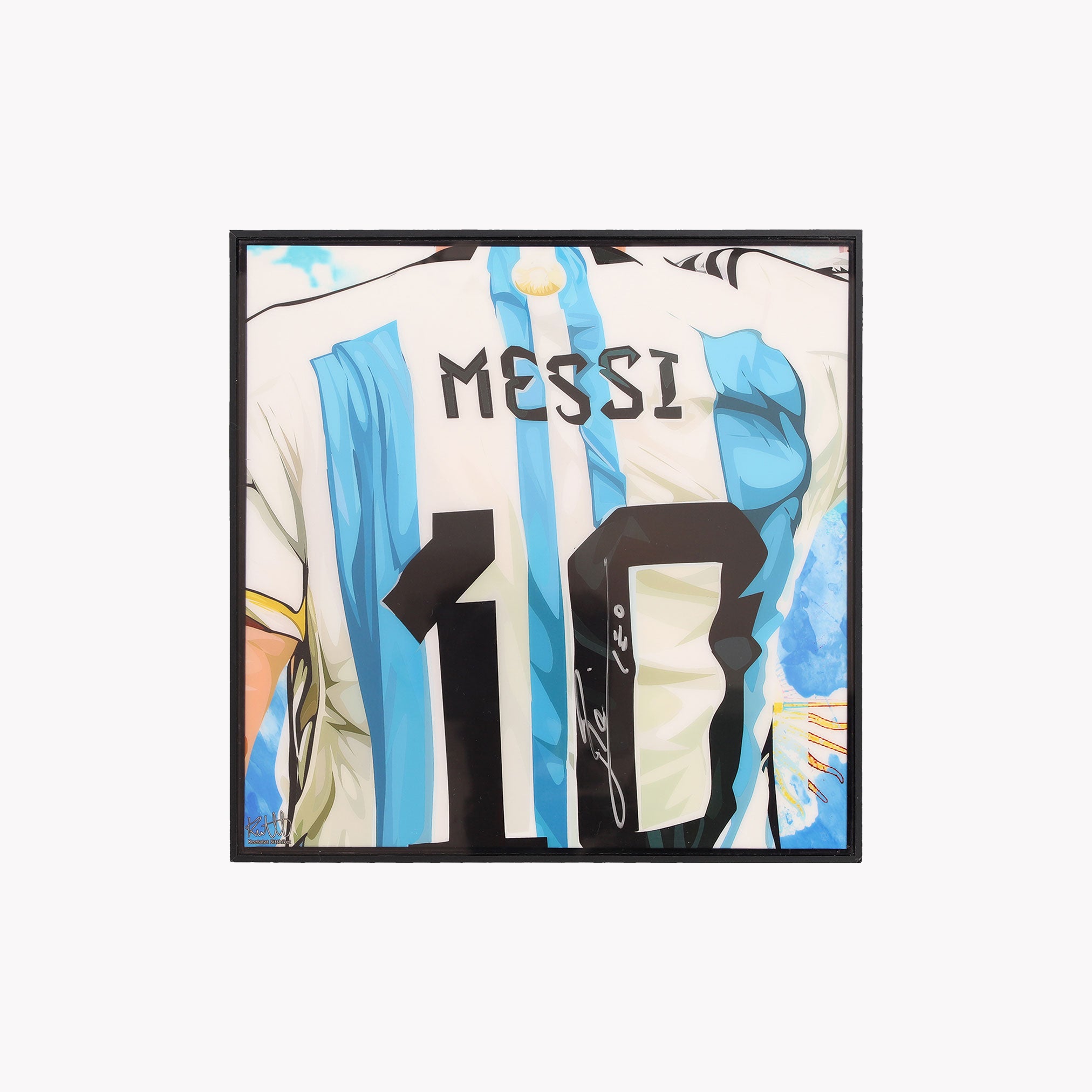 Lionel Messi Signed Art Piece exclusively Designed by the renowned