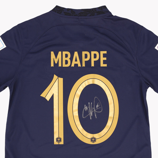 Mbappe France World Cup 2022 Edition Back Signed Shirt - thefootballautograph