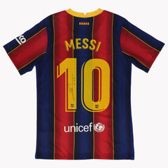 Lionel Messi Barcelona Autographed Nike 2020/21 Match-Issue Home Jersey