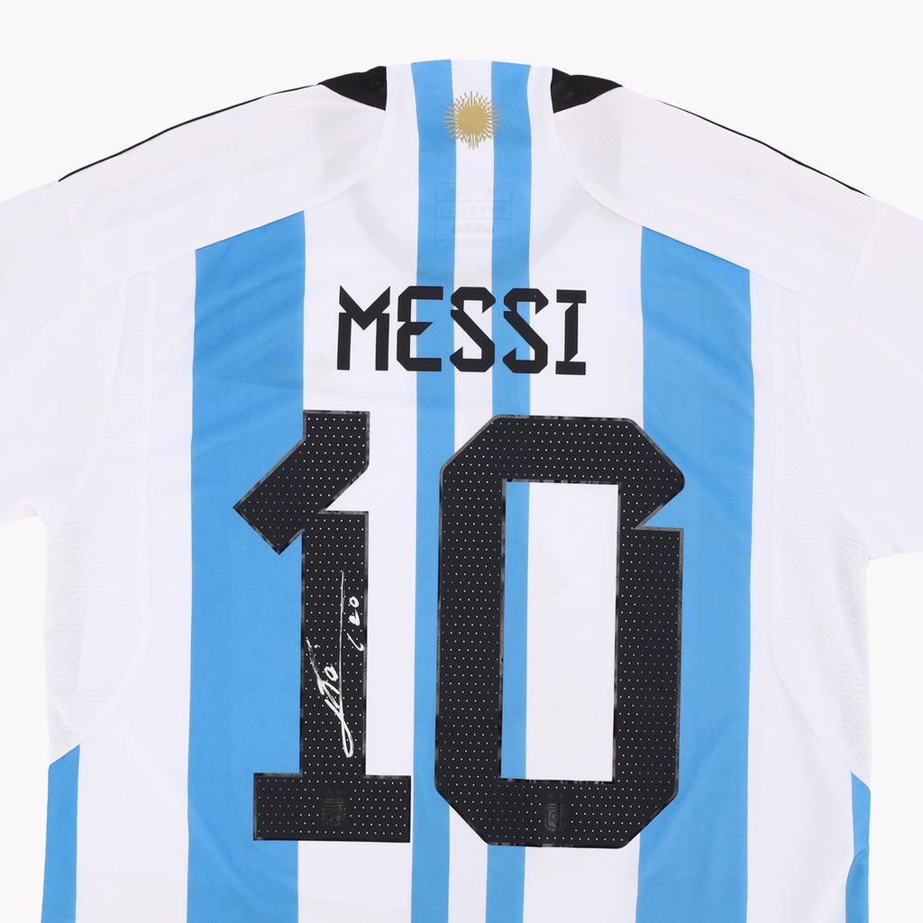 Messi Argentina World Cup 2022 Back Signed Shirt Relic The Football Autograph