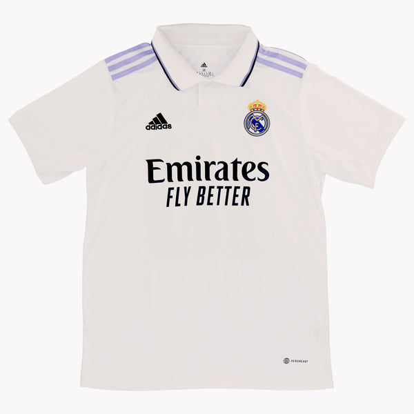 Front view of Modric Real Madrid Home 2022-23 shirt, showcasing quality fabric.