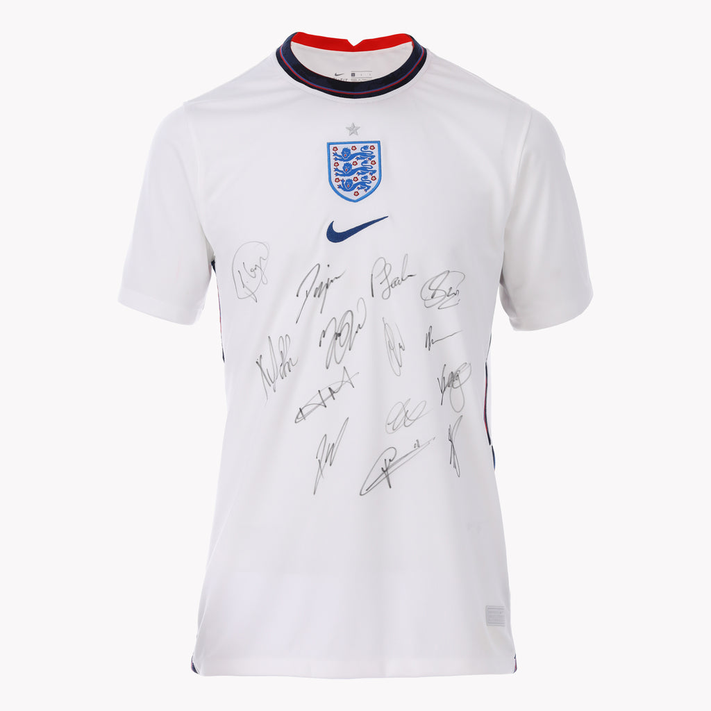 England international Team Front Signed Shirt - thefootballautograph