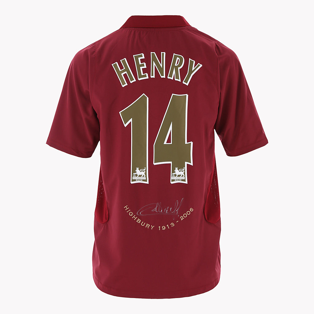 Front view of Thierry Henry's Arsenal 2005-06 Edition shirt, displayed in premium condition.