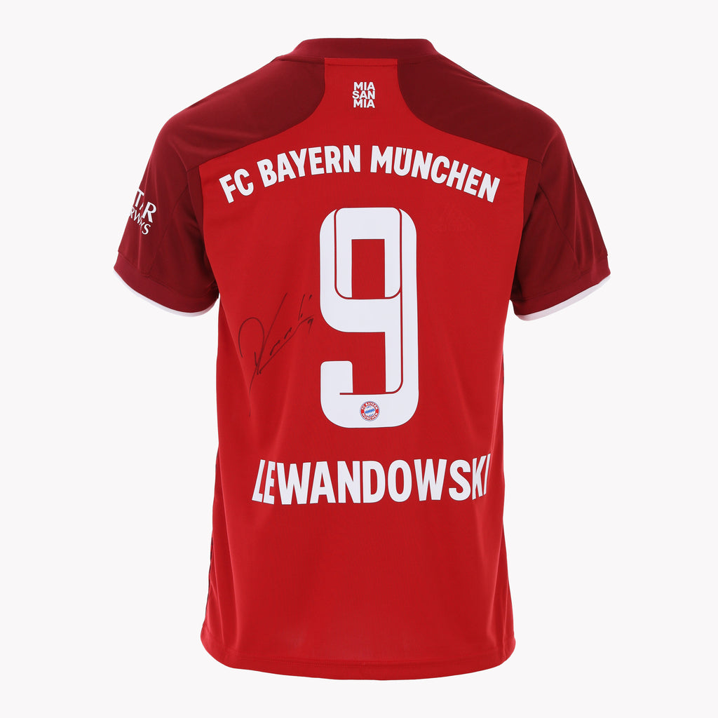 Back view of Lewandowski's Bayern Munich Edition shirt, displayed in premium condition.