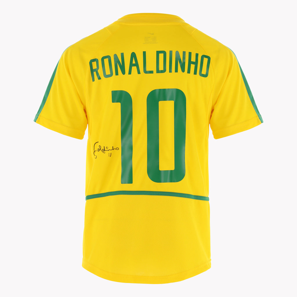 Back view of Ronaldinho's Brazil Edition shirt, displayed in premium condition.
