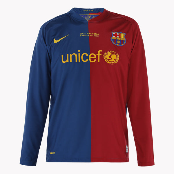 Front view of Ronaldinho's Barcelona Long Sleeve Edition shirt, displayed in premium condition.