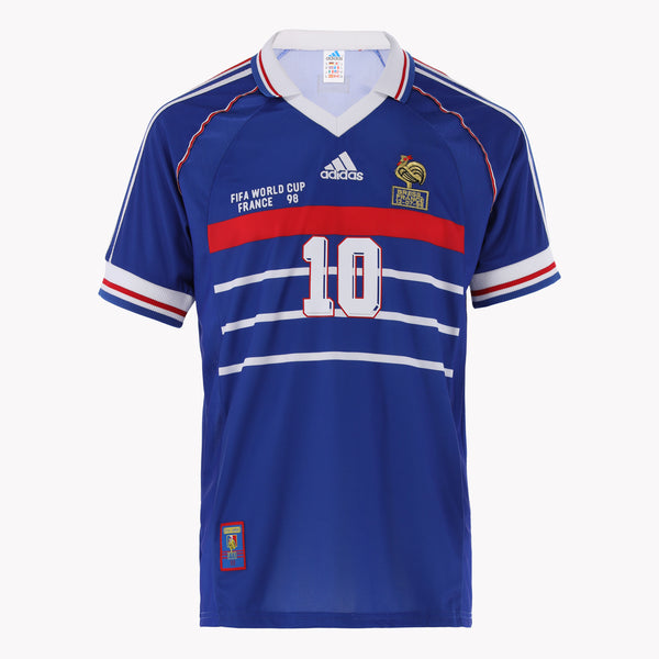 Back view of Zidane's France shirt, displayed in premium condition